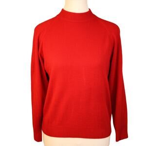 Designers Originals Red Mock Neck Zip Back SUPER SOFT SWEATER sz Petite M